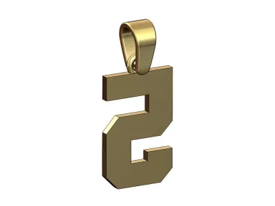NBA font number 5 pendant charm with bail 3D print model