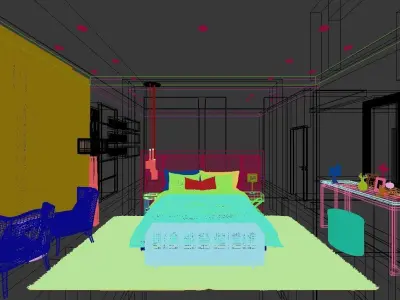 bedroom parents modern N1 3D model