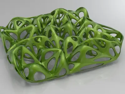 Delaunay Mesh Weaverbird Parametric Grasshopper Rhino Model 3D model