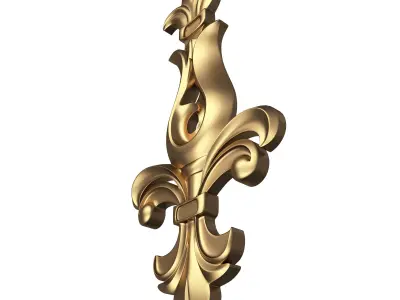 Carved Flower Decor 01 Low-poly 3D model
