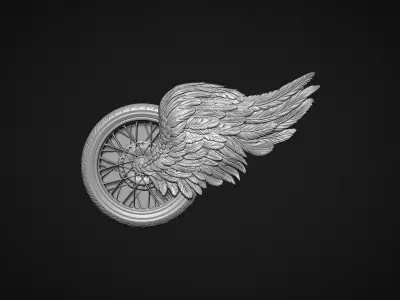 winged wheel 3D print model
