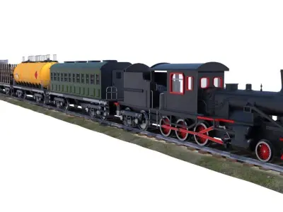 steam train engine 3D model