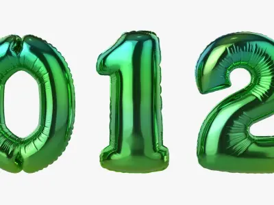 Foil air balloon numbers 05 3D model