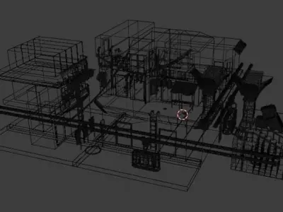 Tram Station City Free 3D model