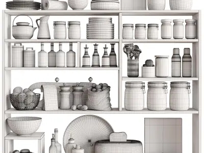 kitchen accessories N052 Low-poly 3D model