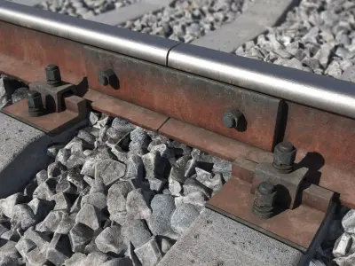 Railroad train track 3D model