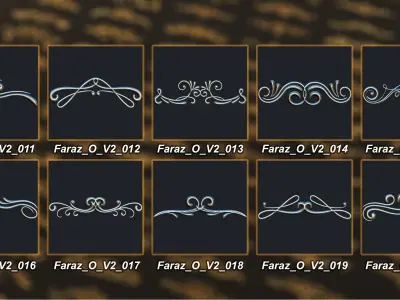 230 Ornamental Border Brush Alpha  3D model Vol 3 3D model