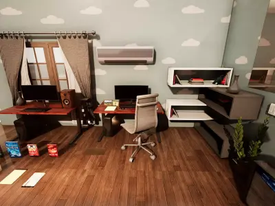 Bedroom  Prop Package Low-poly 3D model