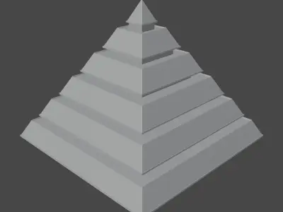 Pyramid with Squared Spike Low-poly 3D model