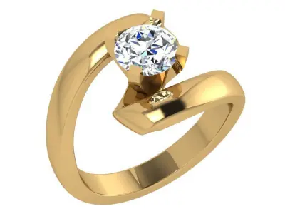 Round Diamond Tension Ring 3598 3D print model