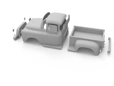 Dodge truck 1956 Rc body shell 3D print model
