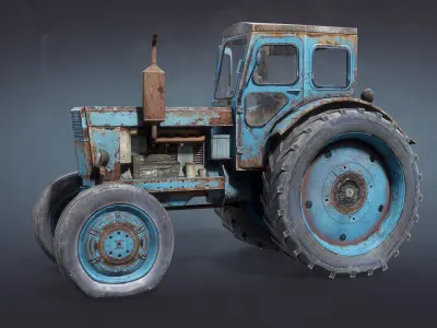 T-40 Tractor Low-Poly Low-poly 3D model