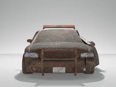Game ready Abandoned damaged ruin wrecked Vehicle car collection 3D model