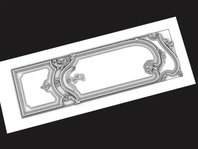 door-3d model ornate frame 3D model