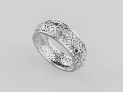 Luxury Gold Ring with Stones Ready for 3D Printing 3D print model