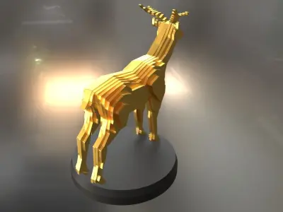 Parametric Deer Low-poly 3D model