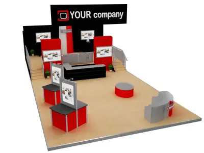Booth Exhibition Stand a554  3D model