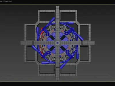  Inverted STEAM Motor - Generator - Octuple Turbine - Concept 3D print model