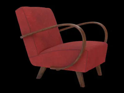 Jindrich Halabala Armchair Low-poly 3D model