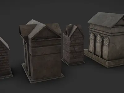 Crypts 07-10 Low-poly 3D model