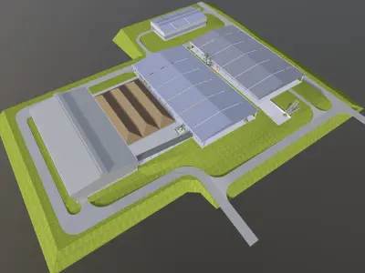 Concept layout for factory 3D model