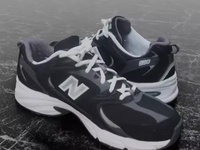 NEW BALANCE 530 BLACK 3D SHOES Low-poly 3D model