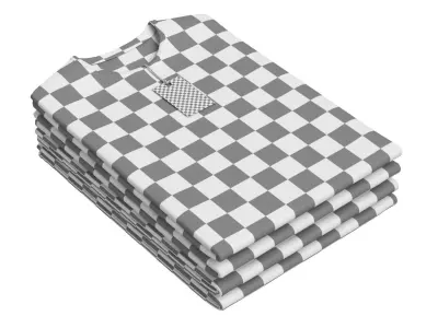 Crew Neck T-Shirt Folded For Men with Tag 3D model