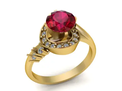 PRECIOUS DIAMOND WEDDING RING 3D PRINTABLE MODEL 3D print model