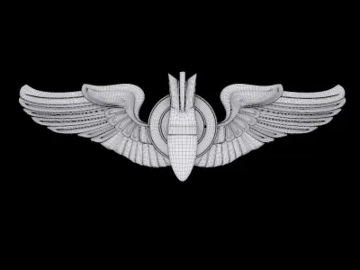 USAAF Bombardier Wings Badge 3D model