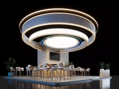 Exhibition Stand - 09m x 09m 3D model - 81m 3D model 3D model