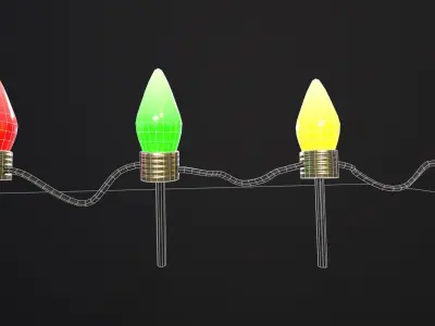 Modular Standing Christmas Lights for Exterior Low-poly 3D model