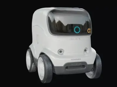 Delivery Robot Futuristic Smart City 3D Model Low-poly 3D model