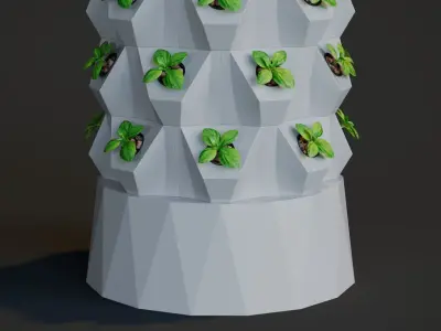 Hydroponics Tower Growing System 3D model