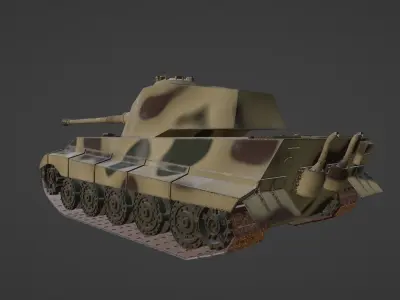 Tiger Tank II Low-poly 3D model