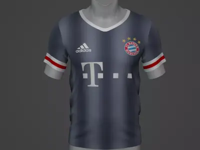 bayern munchen Football Jersey T-Shirt - Soccer Kit Low-poly 3D model