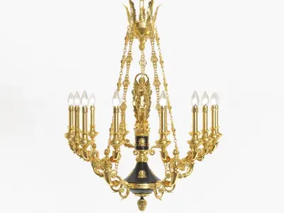 Classic bronze chandelier 0001 3D model