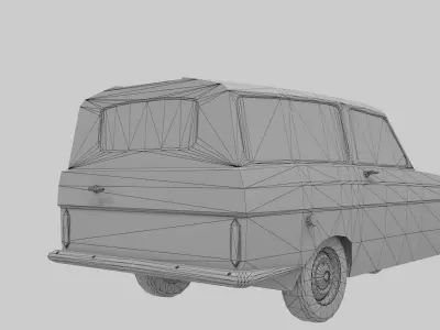 3 Wheel Supervan Classic Car Low-poly 3D model