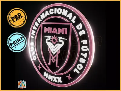 Inter Miami CF logo - Cinematic - 3D print 3D model