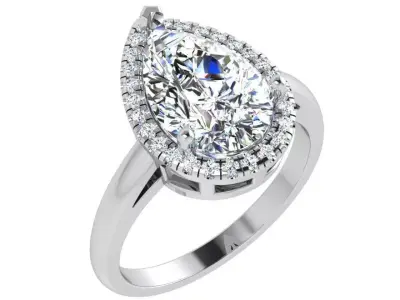 Pear Halo Ring 4665 3D print model