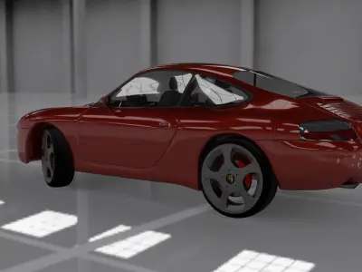 Porsche 911 996 Low-poly 3D model