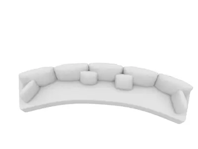 curved sofa Low-poly 3D model