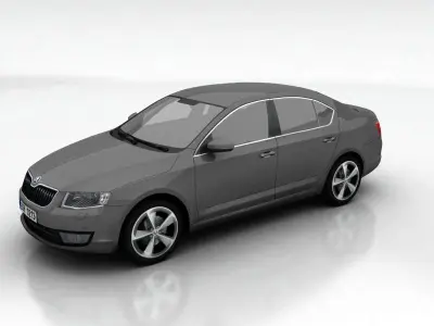 Skoda Octavia 3 liftback Low-poly 3D model