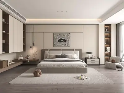 Modern Bedroom Scene 46 3D model