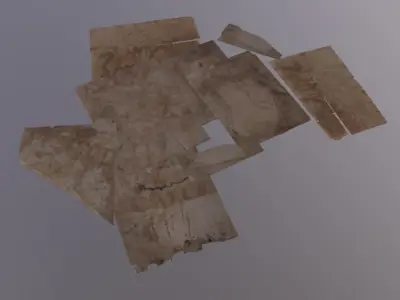 Stained Paper Group Low-poly 3D model