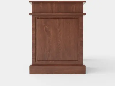 Wall Street desk rich brown Low-poly 3D model