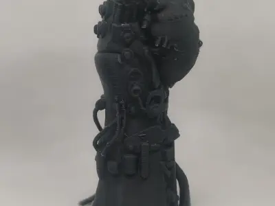 Cybernetic Hand Holding a Heart Free 3D print model