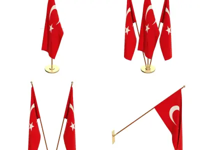 Turkey Flag Pack 3D model