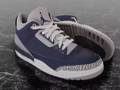 NIKE AIR JORDAN 3 RETRO 3D SHOES 3D model