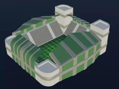 Football Stadium - Dark Green Low-poly 3D model