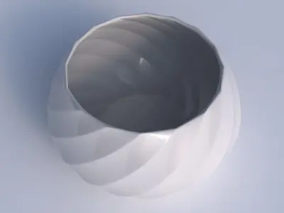 Bowl squeezed twisted with bands uniform vertical 3D print model